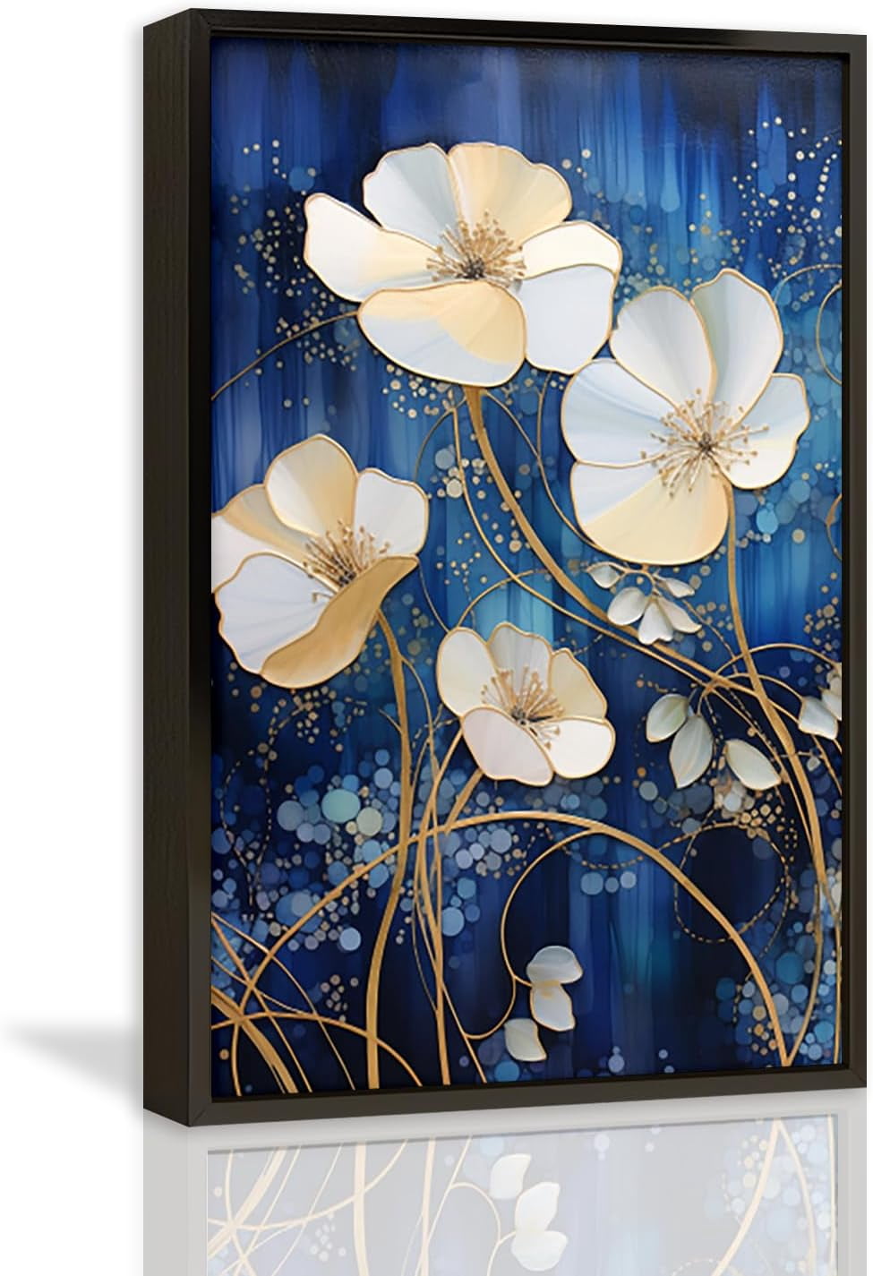 Asdg12s-Abstract White Flower Canvas Painting Modern Abstract Wall Art ...