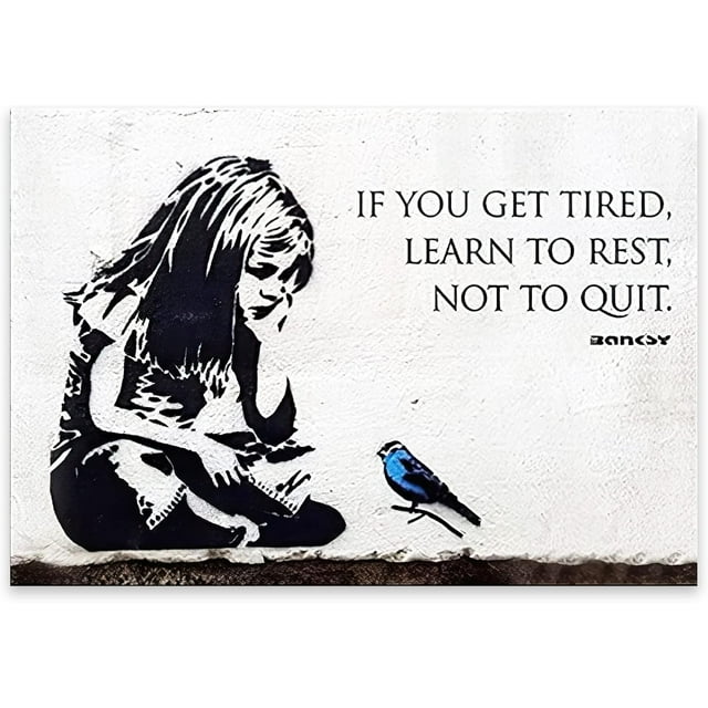 Asdg12s Banksy Wall Art Prints,Girl with Blue Bird Poster,Banksy