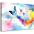 thumbnail image 1 of Asdg12s-Bathroom Butterfly Picture Wall Art Pink Insect Animal Watercolor Poster on Canvas Prints for kids Girls Room Decor 15x12, 1 of 7
