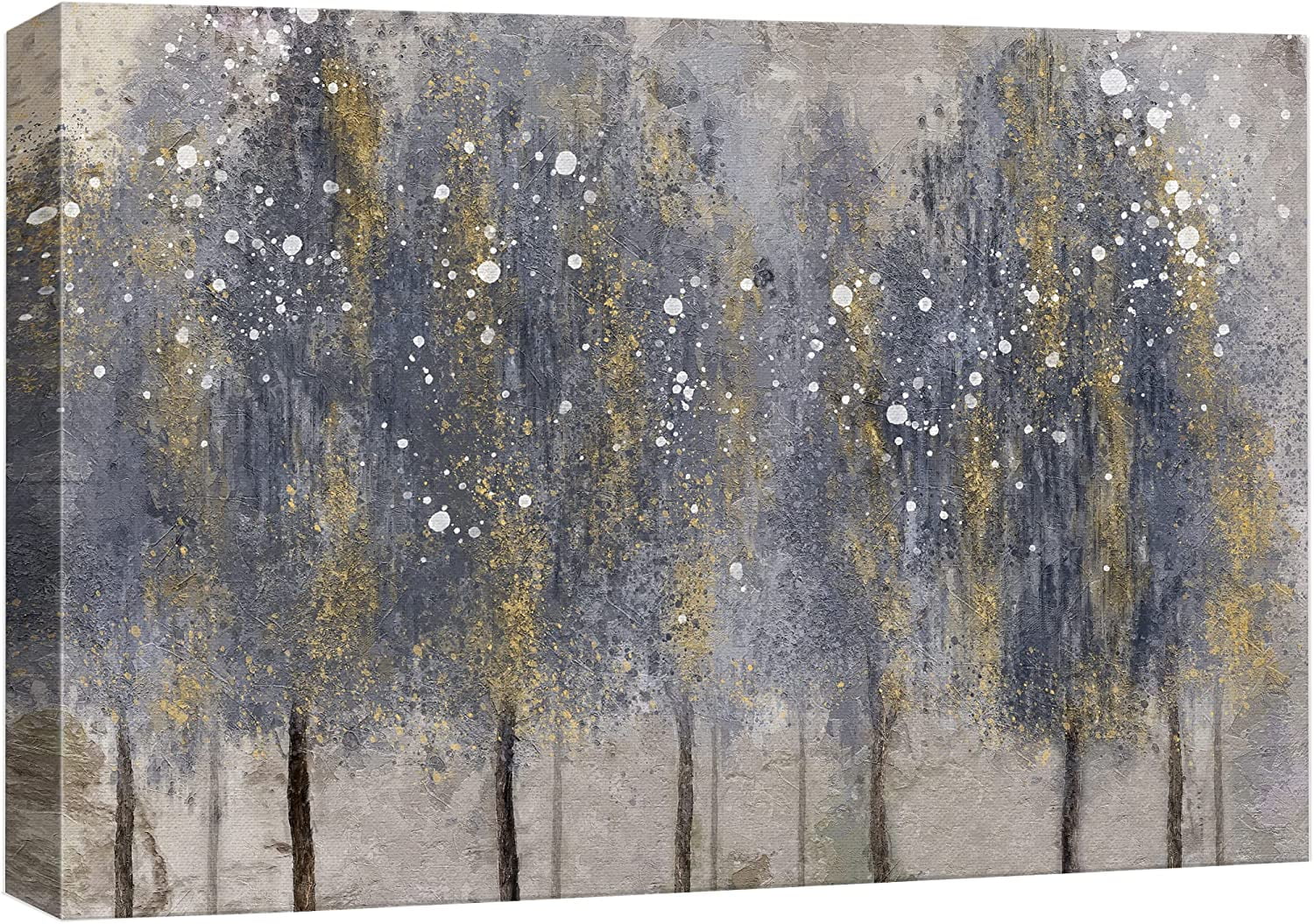 Asdg12s-Canvas Print Wall Art Watercolor Paint Splatter Forest Farm ...