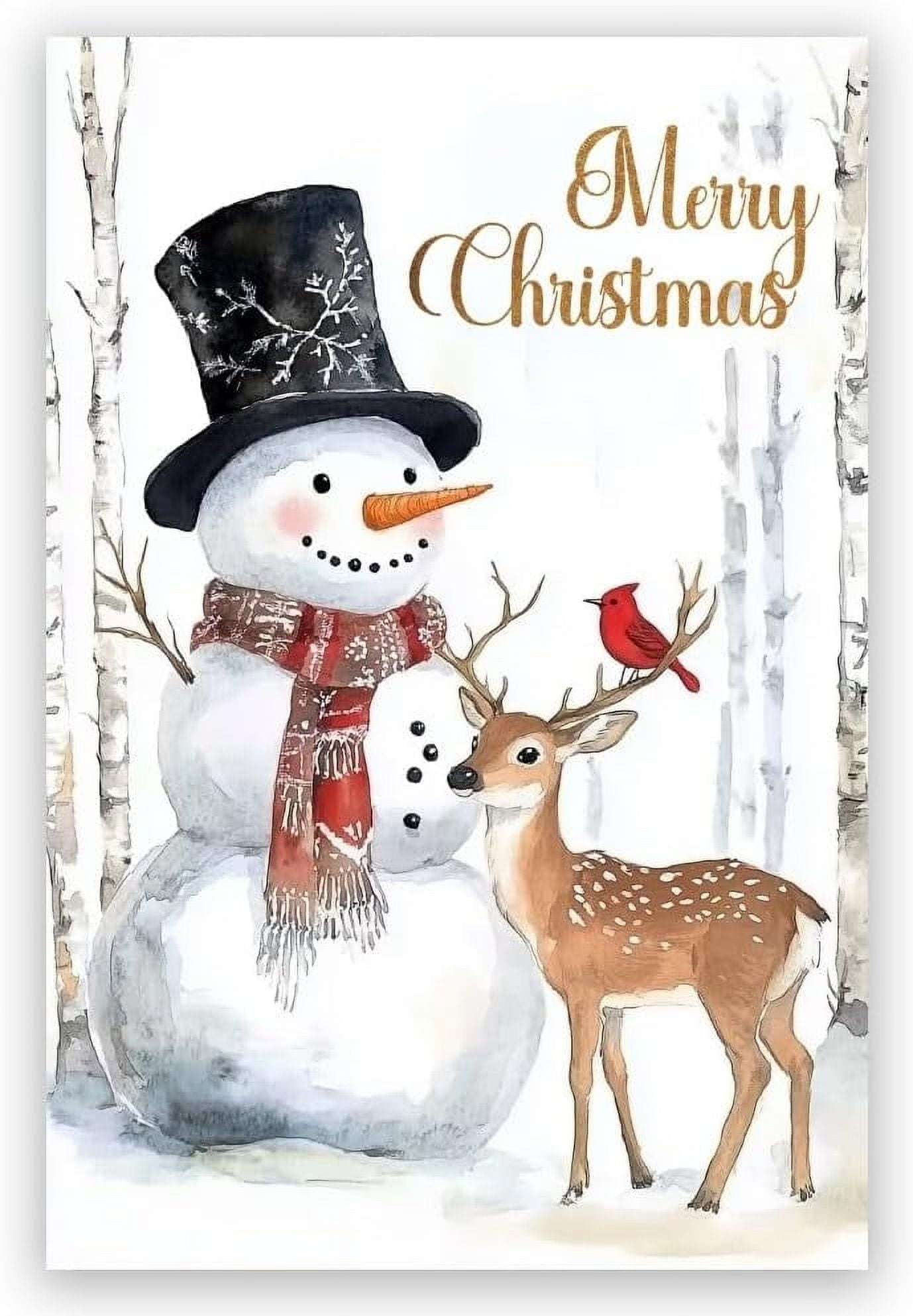 Asdg12s-Christmas Snowman Poster,Snowman Wearing Black Hig with ...