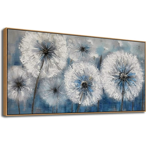Asdg12s-Dandelion Painting Wall Art for Living Room Canvas Print Picture for Living Room Large Wall Decor Home Bedroom Decoration Modern Framed Artwork (With Dark Framed) Wall Art 20x40