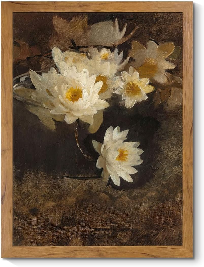 Asdg12s- Flower Wall Art for Living Room White Lotus Canvas Print ...