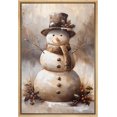 Asdg12s-Framed Canvas Print Wall Art Charming Snowman Smiling Snowman ...