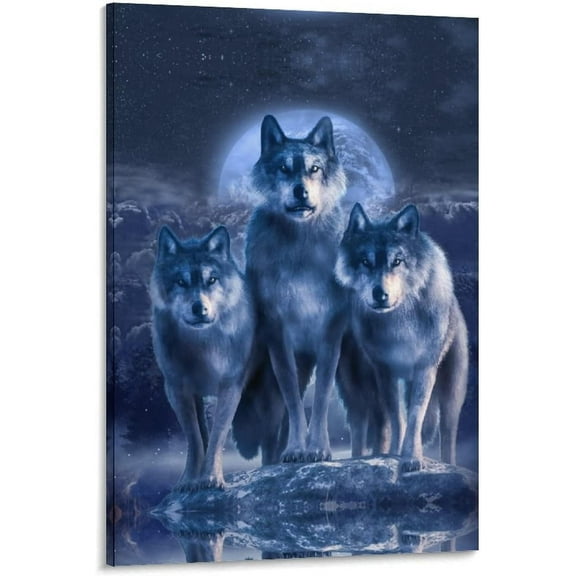 Asdg12s-Horror Wolves Gothic Dark Wall Decor Poster for Home,Animal Themed Forest Black Wolf Canvas Art Poster and Wall Art Picture Print Modern Family Bedroom Decor Posters 12x18inch(30x45cm)