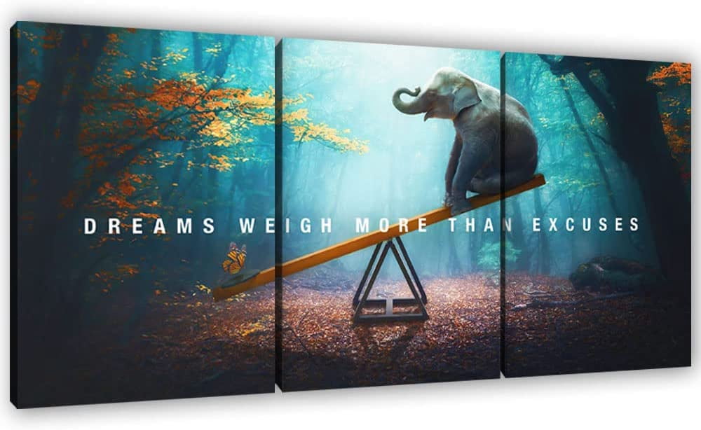 Asdg12s-Motivational Poster Inspirational Wall Art 3 Pieces Canvas ...