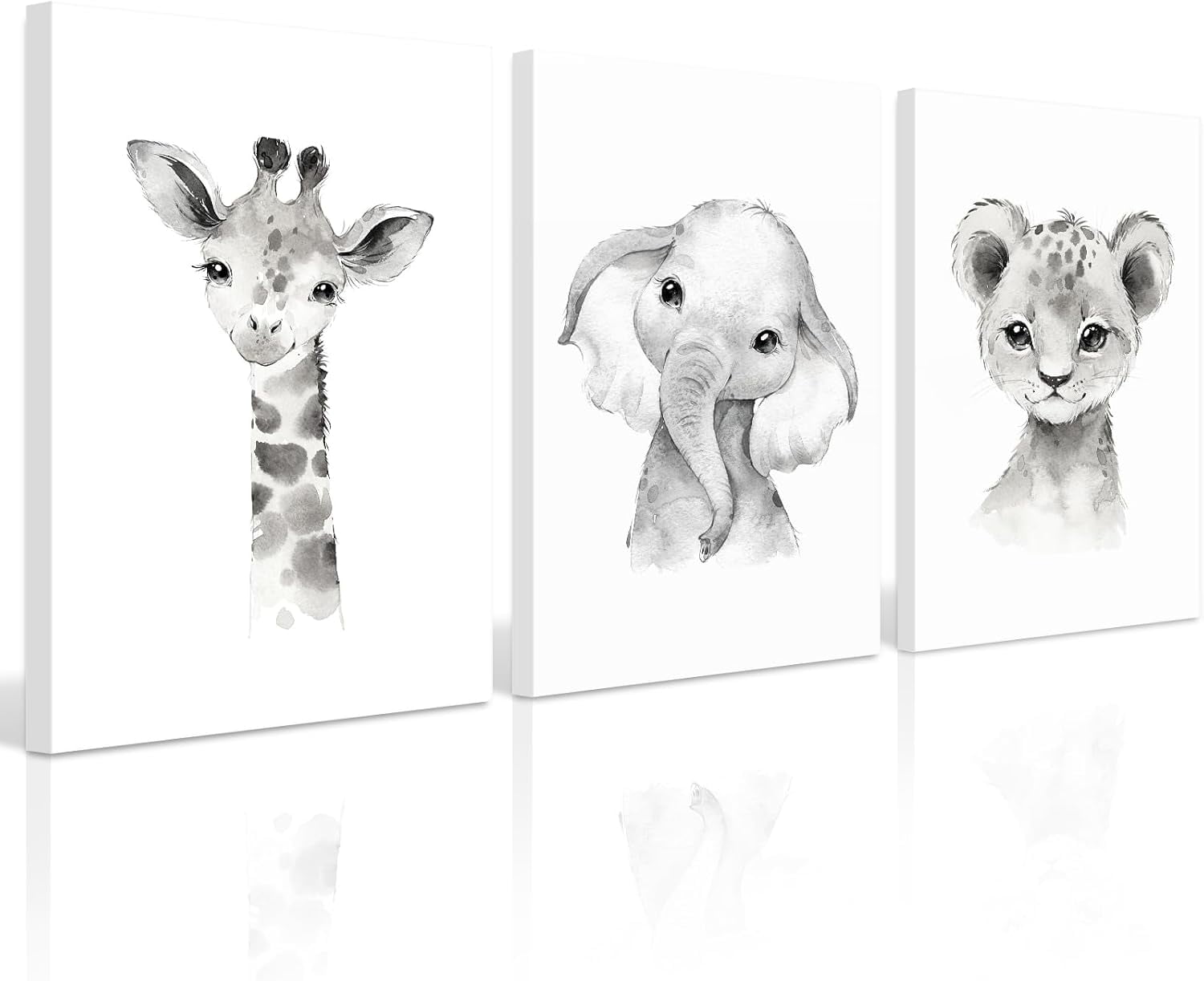 Asdg12s-Safari Nursery Wall Art Decor Baby Animal Canvas Wall Art Baby ...