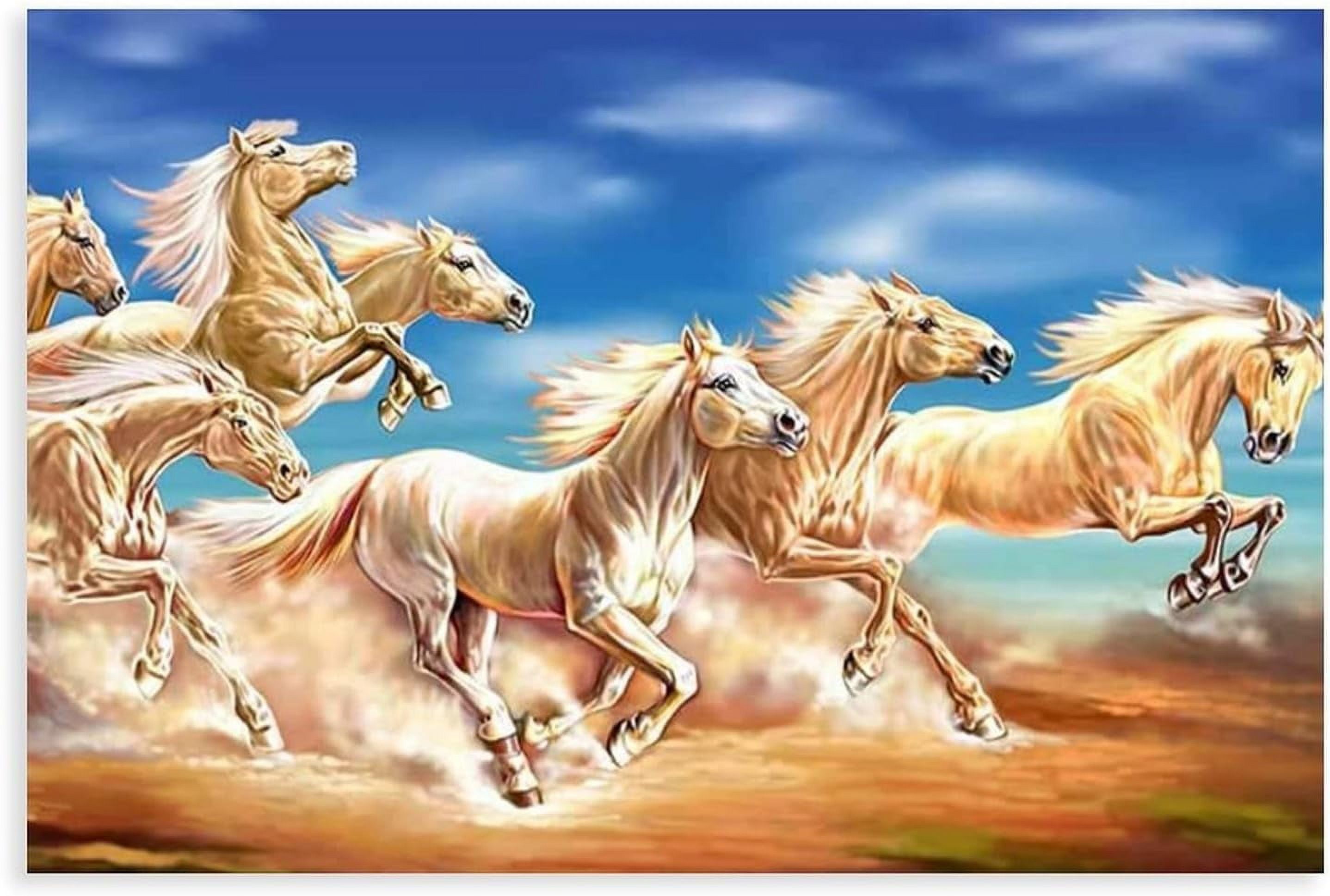 Asdg12sSeven Lucky Running Wild Horses Wall Art Running Horses Wall
