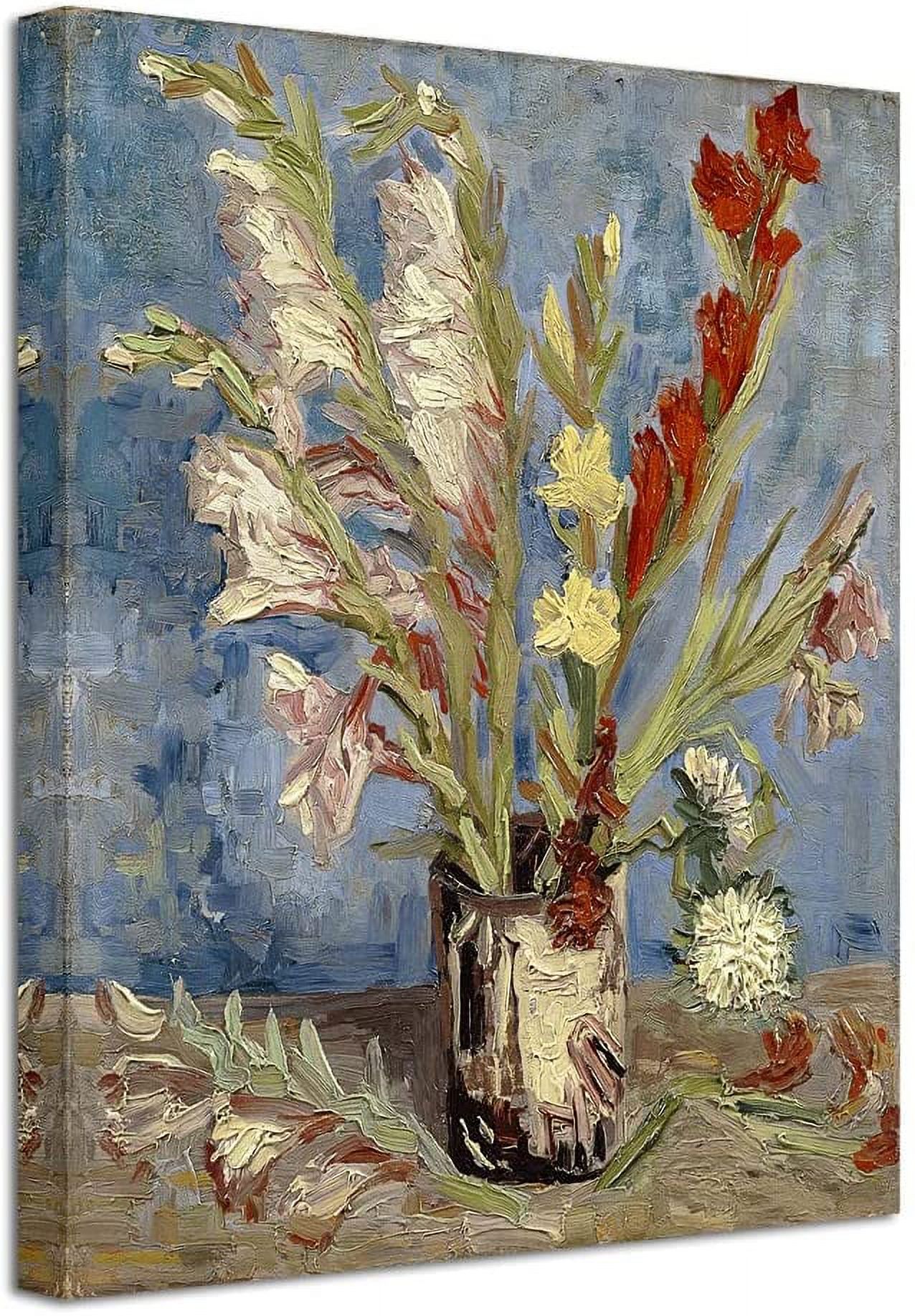 Asdg12s-vase With Gladioli And China Asters By Van Gogh Famous Oil 