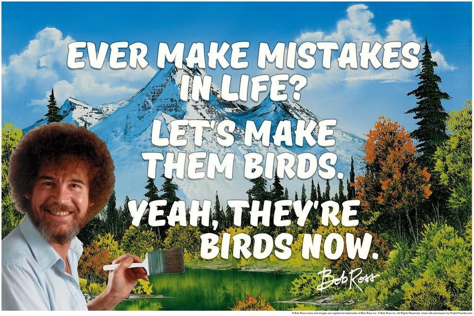 Bob Ross Wisdom Notes - Pack Of 20 Inspirational Quote Cards With Bob Ross Art & Sayings