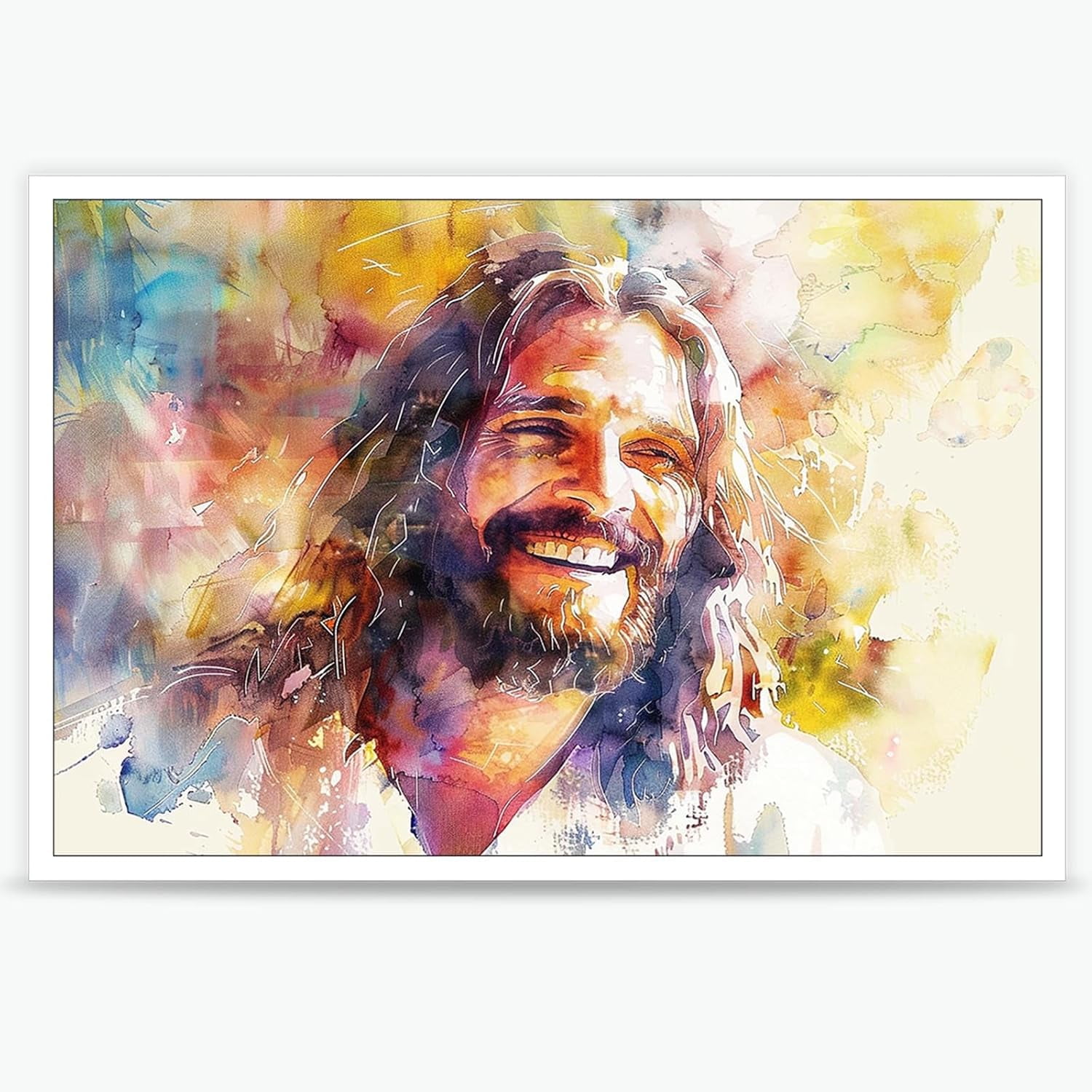Asdg12s-poster-Jesus-Canvas-Wall-Art-|-Smiling-Christ-Poster-Christ ...