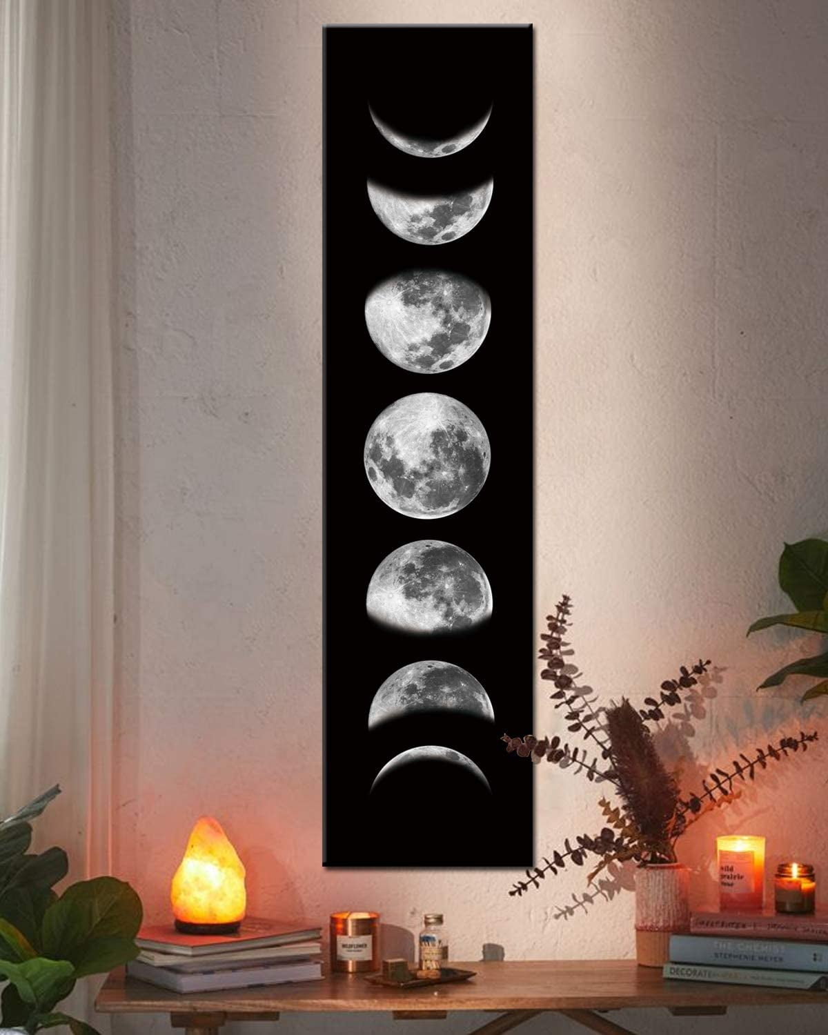 Asdg12s poster-Moon-Phase-Wall-Art-Painting,-Black-and-White-Moon ...
