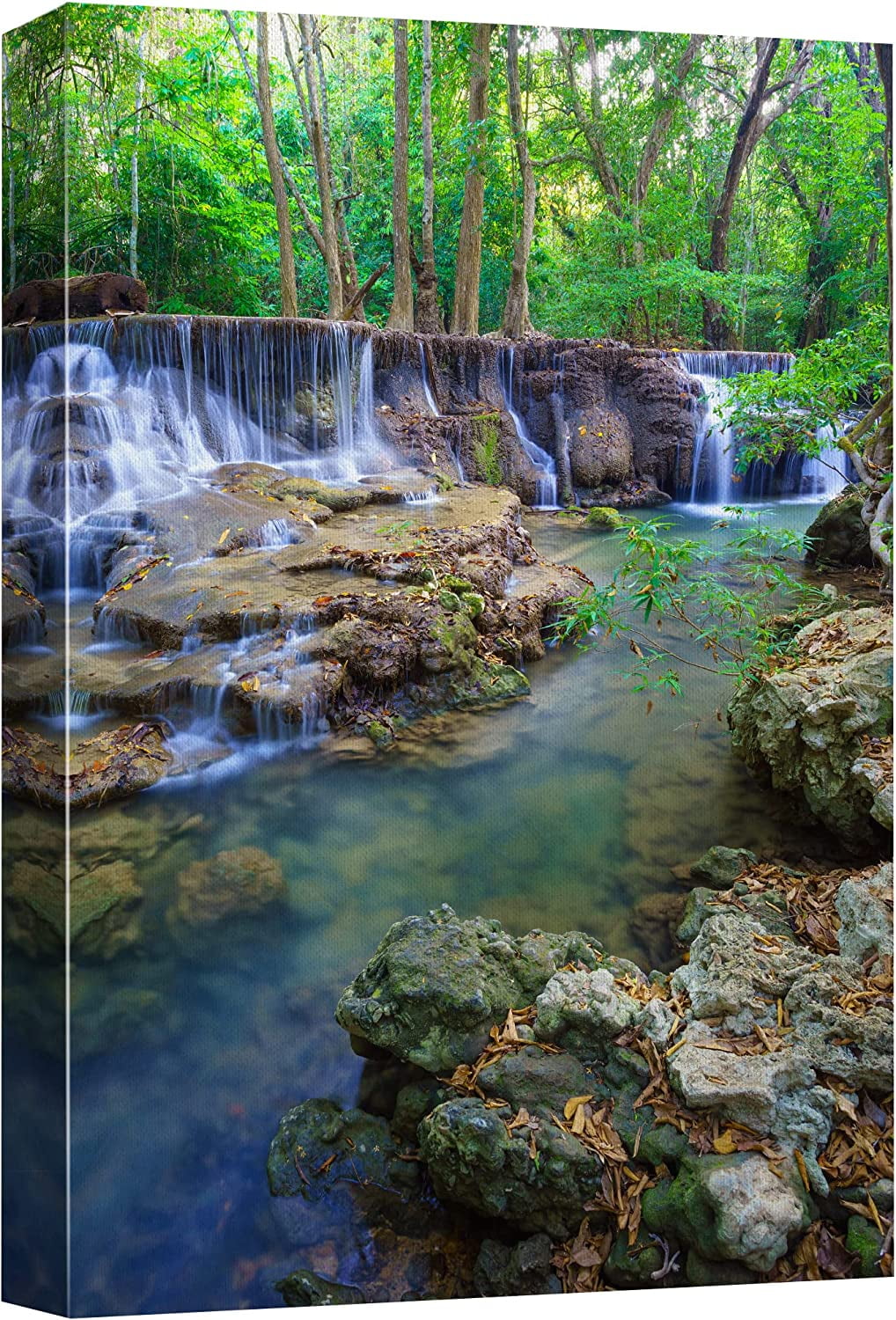 18" x 12" Green and Blue Canvas Landscape Print