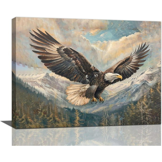 Asdg76s-American Bald Eagle Wall Art Flying Eagle Canvas Prints ...