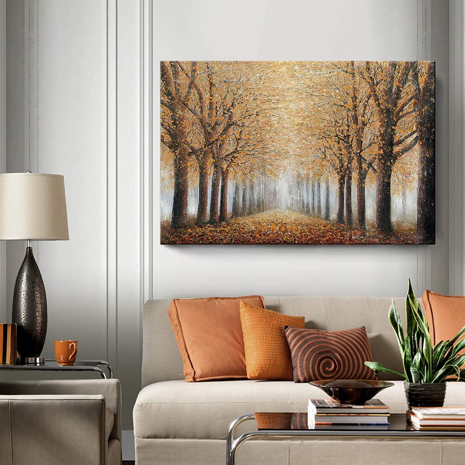 Asdg76sLarge Tree Wall Art for Living Room HandPainted Forest Oil