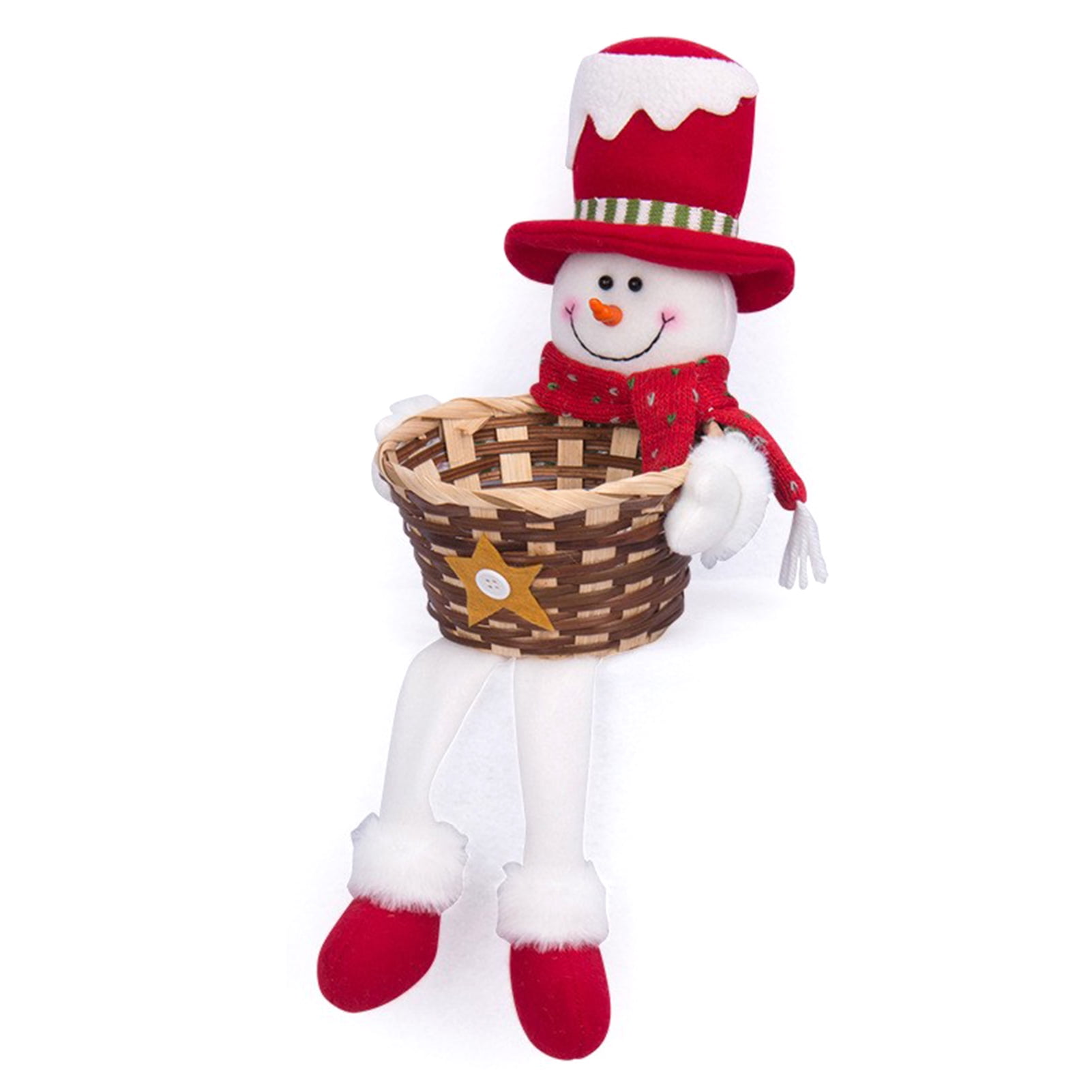 Asdomo Christmas Candy Storage Basket,Santa Claus Snowman Candy Bowl