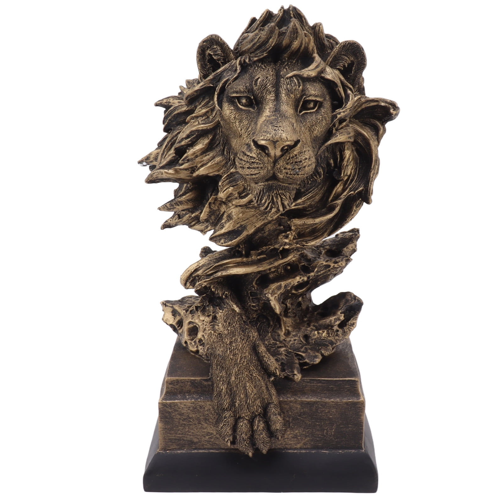 Asdomo Lion Head Statue,11.8inch Majestic King of Beasts Art Figurine