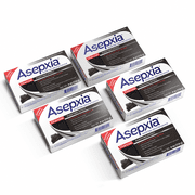 Asepxia Charcoal Cleansing Bar Soap for Acne and Blackheads. Removes Impurities and Toxins. Helps Oily Skin with Salycilic Acid. 4 oz. Pack of 5