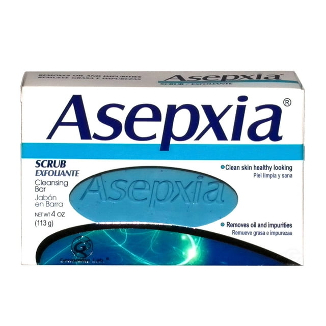 Asepxia Soap Scrub (blue) 3.52 oz - Jabon Exfoliante Azul (Pack of 4)