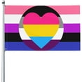 thumbnail image 1 of Asexual Ace Panromantic Pan Genderfluid Heart Pride Flag Welcome Party Outdoor Outside Decorations Picks Home House Garden Yard Decor Large Flag, 1 of 5