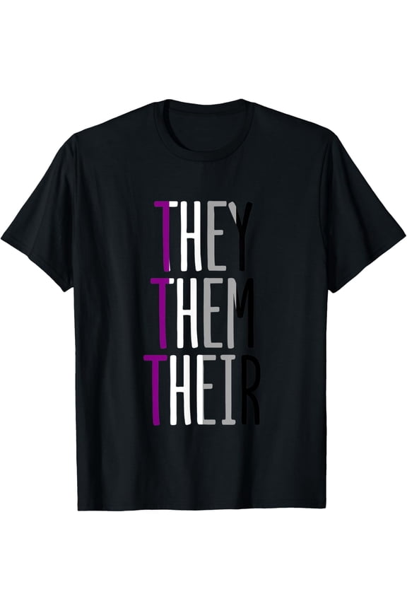 Asexual Ace They Them Their Enby Non-binary Pride Pronouns T-Shirt