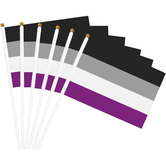 Asexual Flag Flag 5x8 In Outdoor Decoration Handheld Stick Flags Six Piece
