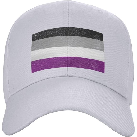 Asexual Flag LGBT Baseball Cap Women Trucker Hat for Men Dad Hat Adjustable Snapback Hat Cowboy Hat Black
