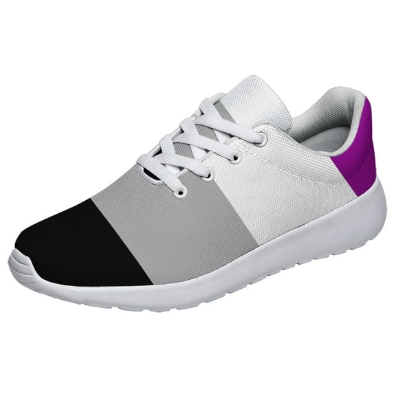 Asexual Flag Shoes Mens Womens Running Sneakers Mesh Breathable Jogging Walking Shoes White Size 8.5
