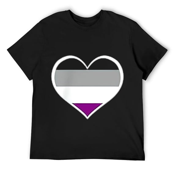 Asexual Heart Asexuality Merch LGBTQ+ Outfit Aromantic T-Shirt Black