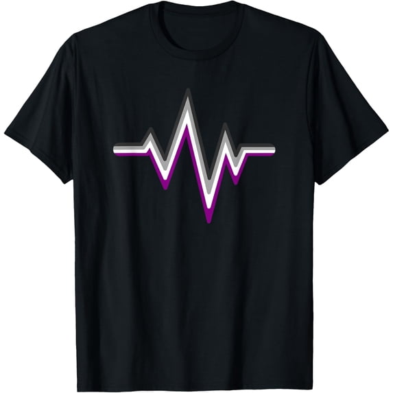 Asexual Heartbeat Ace Flag Colors Asexuality Pride Nurse T-Shirt