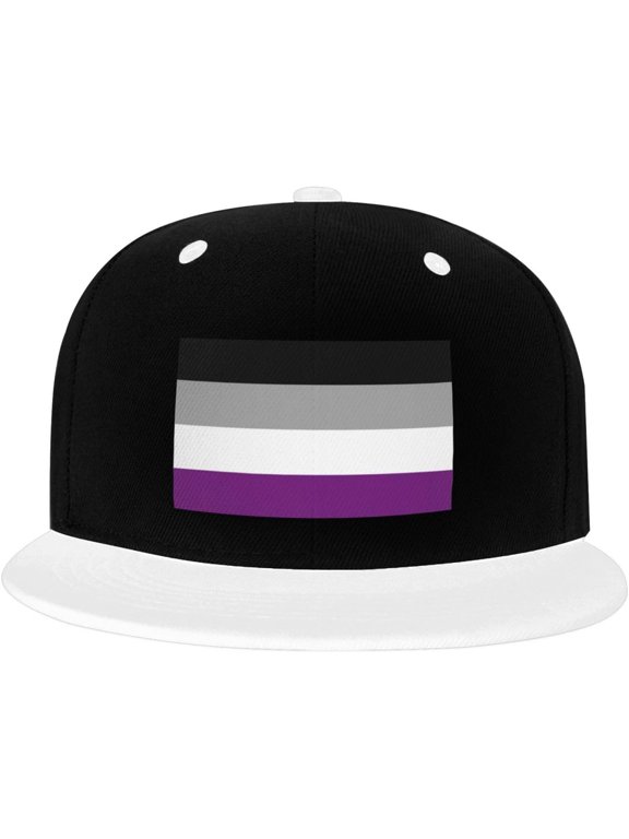 Asexual Pride Flag LGBT Gifts Trucker Hat Baseball Cap Women Men Dad Hat Adjustable Snapback Hat Cowboy Hat White