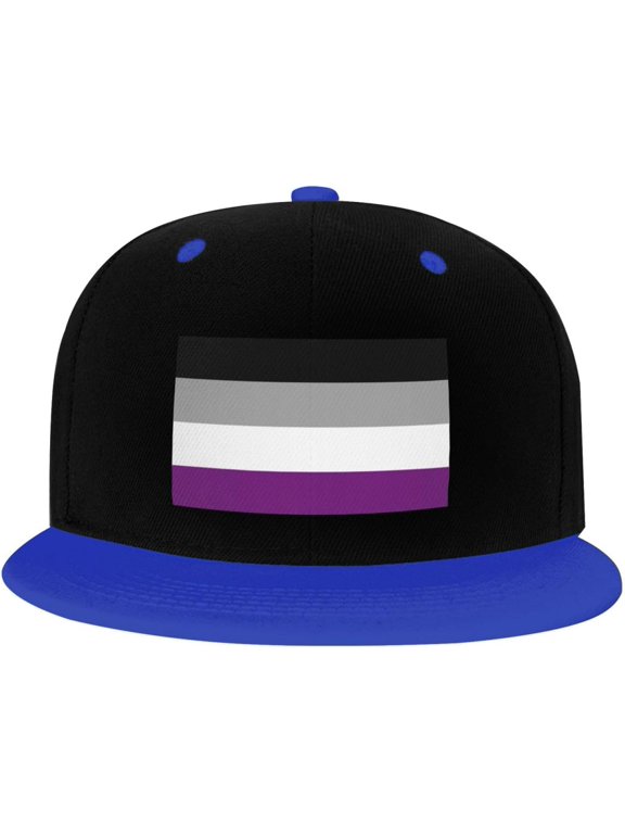 Asexual Pride Flag LGBT Gifts Trucker Hat Baseball Cap Women Men Dad Hat Adjustable Snapback Hat Cowboy Hat White