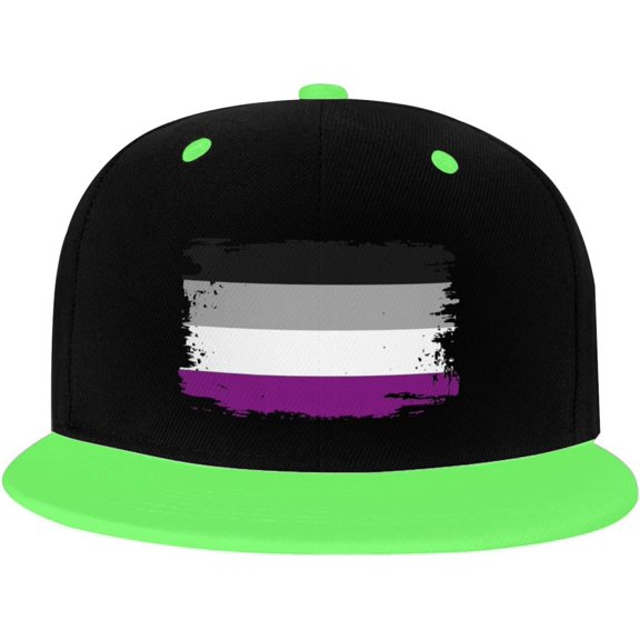 Asexual Pride Flag LGBT Gifts Trucker Hat Baseball Cap Women Men Dad Hat Adjustable Snapback Hat Cowboy Hat White