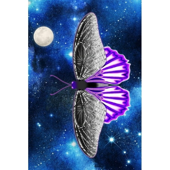 Asexual Space Butterfly Lined Notebook, (Paperback)