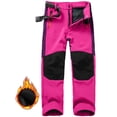 thumbnail image 1 of FEN AI Girls Ski Snow Pants Windproof Waterproof Hiking Pant Expandable Waist Soft Shell Winter Warm Insulated Trousers Rose Red Size 10-12, 1 of 9