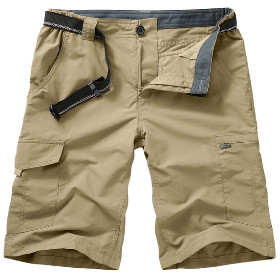 FEN AI Cargo Hiking Shorts for men Quick Dry Lightweight Waterproof for Golf Fishing Casual with 6 Pockets Khaki