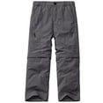 thumbnail image 1 of FEN AI Cargo Pants Boys Hiking Fishing Sweatpants Convertible Zip Off to Shorts for Summer Kids Youth Grey Outdoor Casual Trousers, 1 of 5