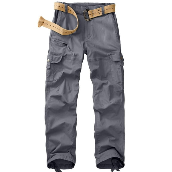 FEN AI Cotton Travel Work Cargo Pants for women Gray Casual Outdoor Fishing Hiking Pants with Multi Pockets Trousers