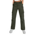 thumbnail image 1 of FEN AI Hiking Cargo Pants Women Elastic Waist Casual Pants Baggy Stretchy Y2K Streetwear with 8 Pockets, 1 of 9
