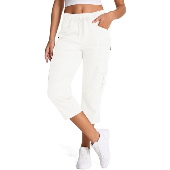 FEN AI Hiking Cargo Pants Women Lightweight Long Shorts Capri for Outdoor Athletic Travel Pants