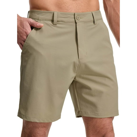 FEN AI Khaki Cargo Short for Men Lightweight Hiking Fishing Shorts Outdoor Workwear w/ 6 Pockets