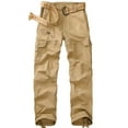 thumbnail image 1 of FEN AI Khaki Ripstop Cargo Work Pants Women Trousers for Casual Fishing Hiking w/Multi Pockets (No Belt), 1 of 9