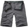 thumbnail image 1 of FEN AI Men Outdoor Casual Shorts Expandable Waist Quick Dry Cargo Fishing Short Water Resistant Lightweight Workwear Grey, 1 of 9