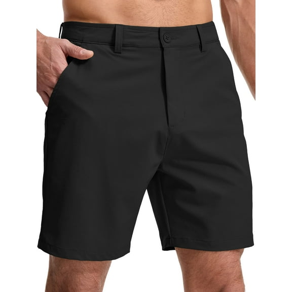 FEN AI Men's Black Cargo Shorts Summer Outdoor Travel Short for Men Multi Pockets Fishing Hiking Shorts