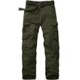 thumbnail image 1 of FEN AI Men's Ripstop Work Pants with Multi Pockets Baggy Casual Trousers Fishing Hiking Cargo Pants (No Belt), 1 of 11