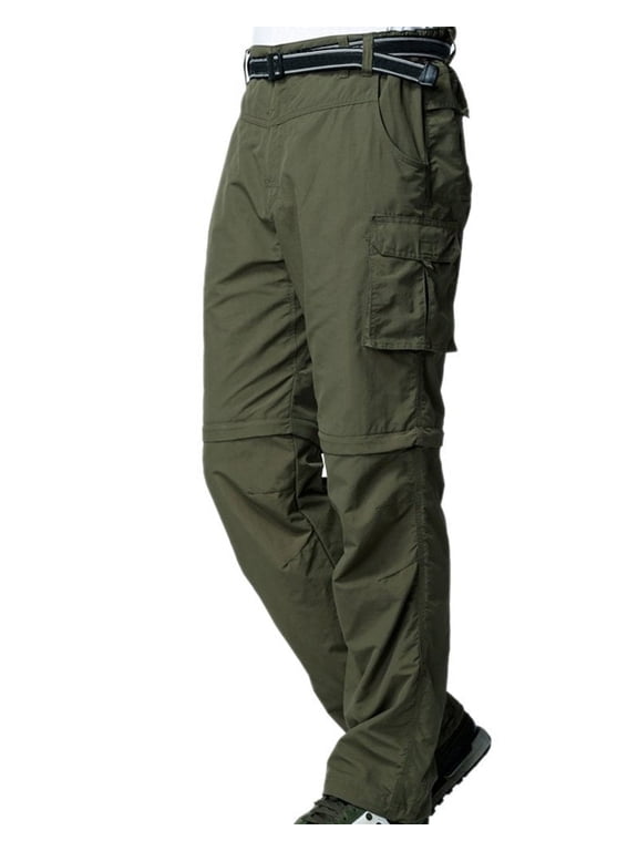 Mens Hiking Pants Convertible Quick Dry Lightweight Zip Off Outdoor Fishing Travel Safari Cargo Pants Casual Trousers