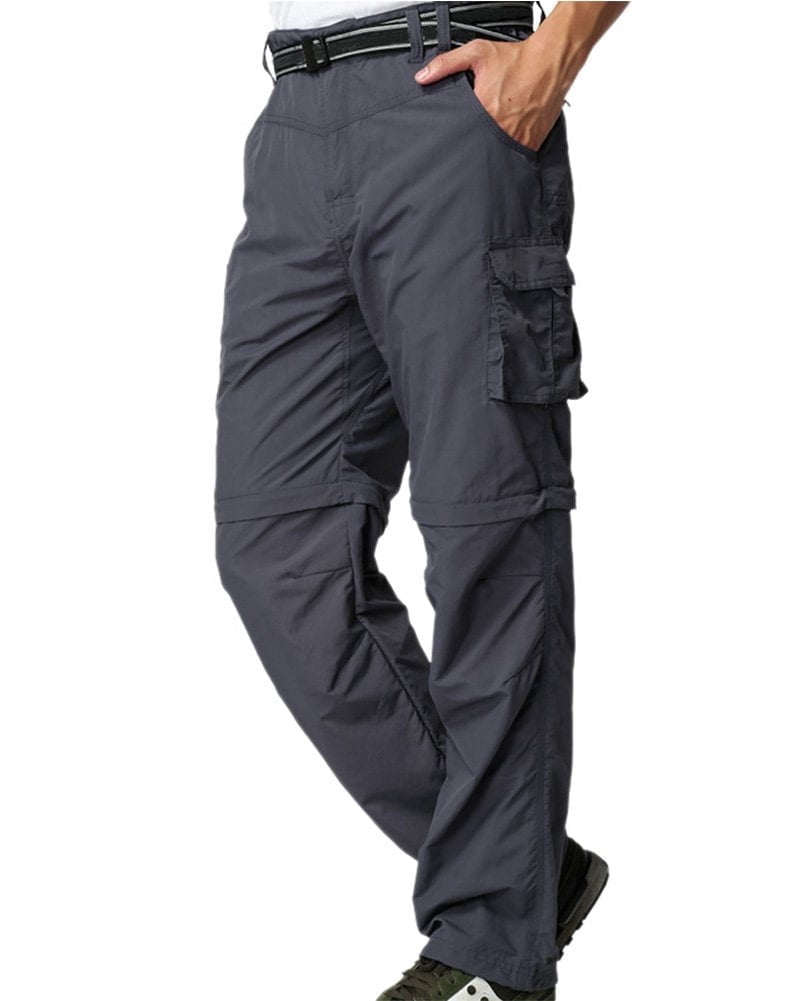 Mens Hiking Pants Convertible Quick Dry Lightweight Zip Off Outdoor Fishing Travel Safari Cargo Pants Casual Trousers