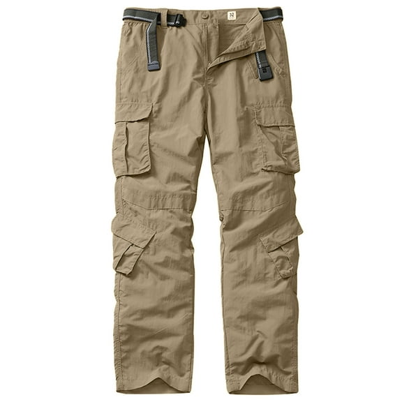 FEN AI Mens Khaki Work Pants Quick-Dry Trousers Safari Fishing Hiking UPF 50 Outdoor Lightweight Travel Pants