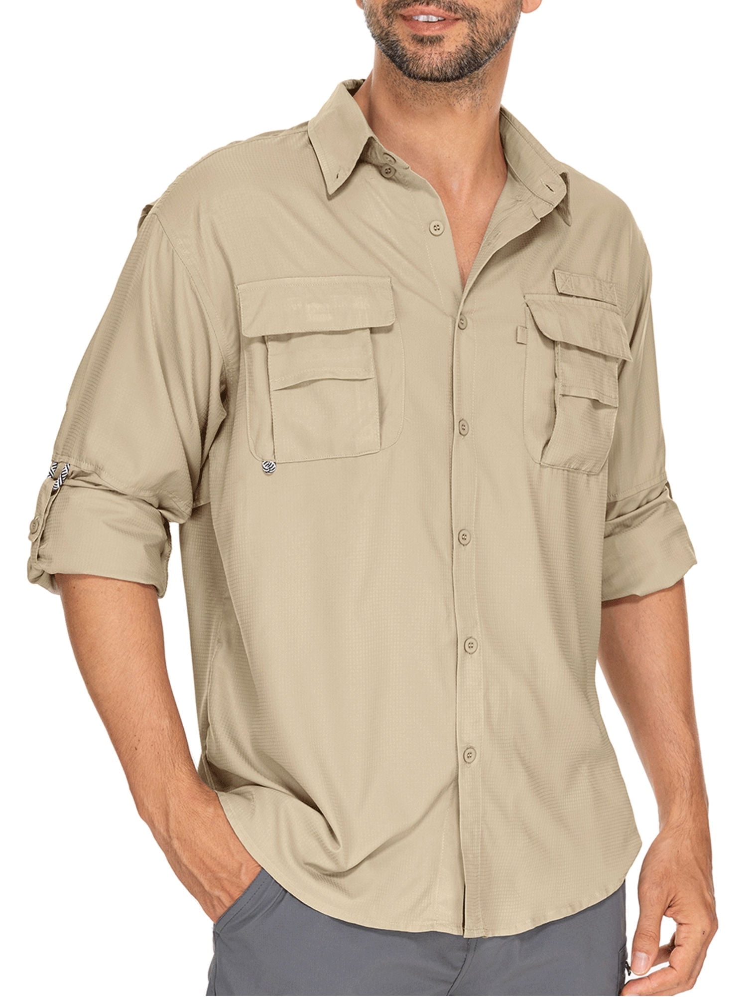 Asfixiado Men's Long Sleeve Hiking Fishing Shirt UPF 50+ Quick Dry ...