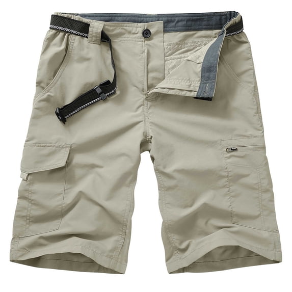 FEN AI Outdoor Hiking Shorts Men Quick Dry Cargo Short Breathable Work Shorts with Zipper-Pockets